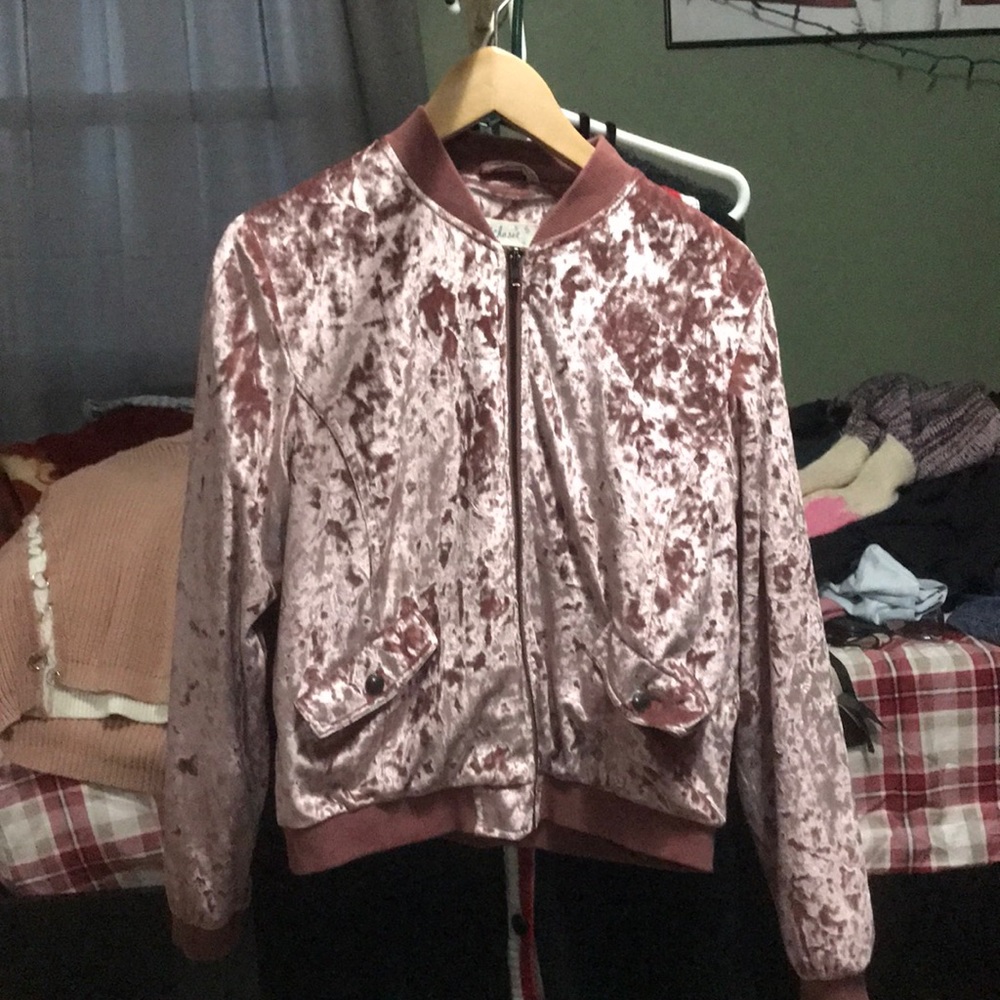 Velvet bomber jacket
